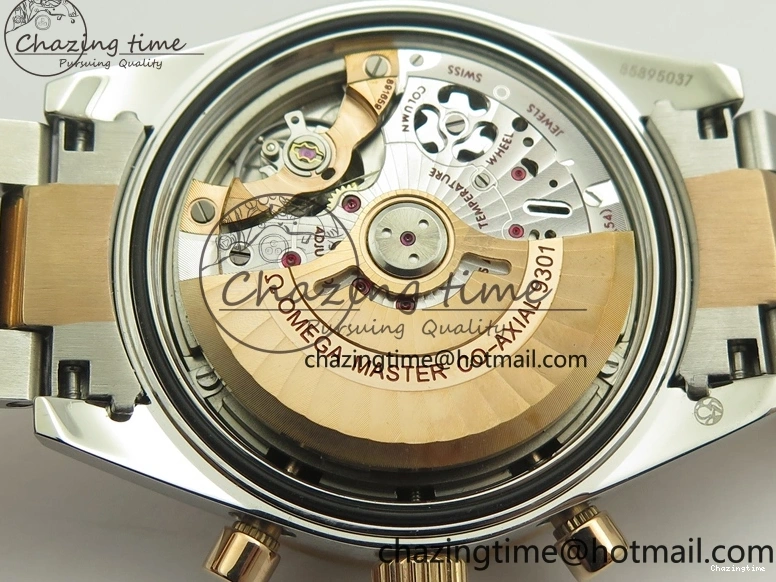 0116 Speedmaster ’57 Co-Axial SS RG OMF 1:1 Best Edition Black Dial On SS RG Bracelet A9300 (Free Leather Strap) RelaxedFit 8071